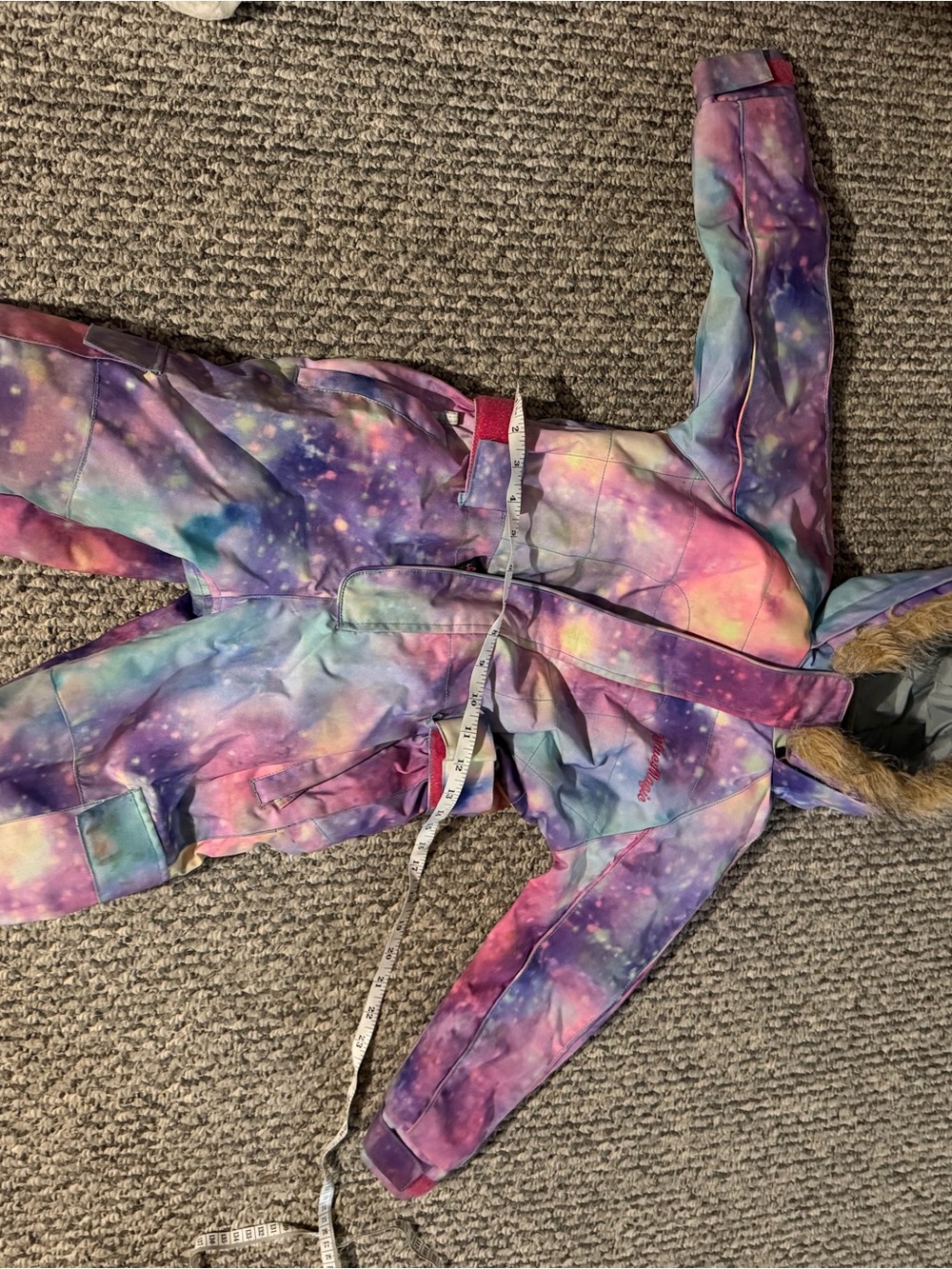 Blue Magic Kids 100 (3T–4T) Galaxy Print One-Piece Snowsuit Faux Fur Hood